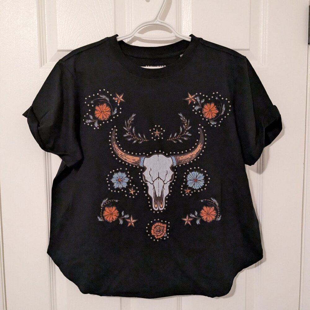 Idyllwind Fueled by Miranda Lambert studded bull skull tee size Medium - Picture 3 of 6